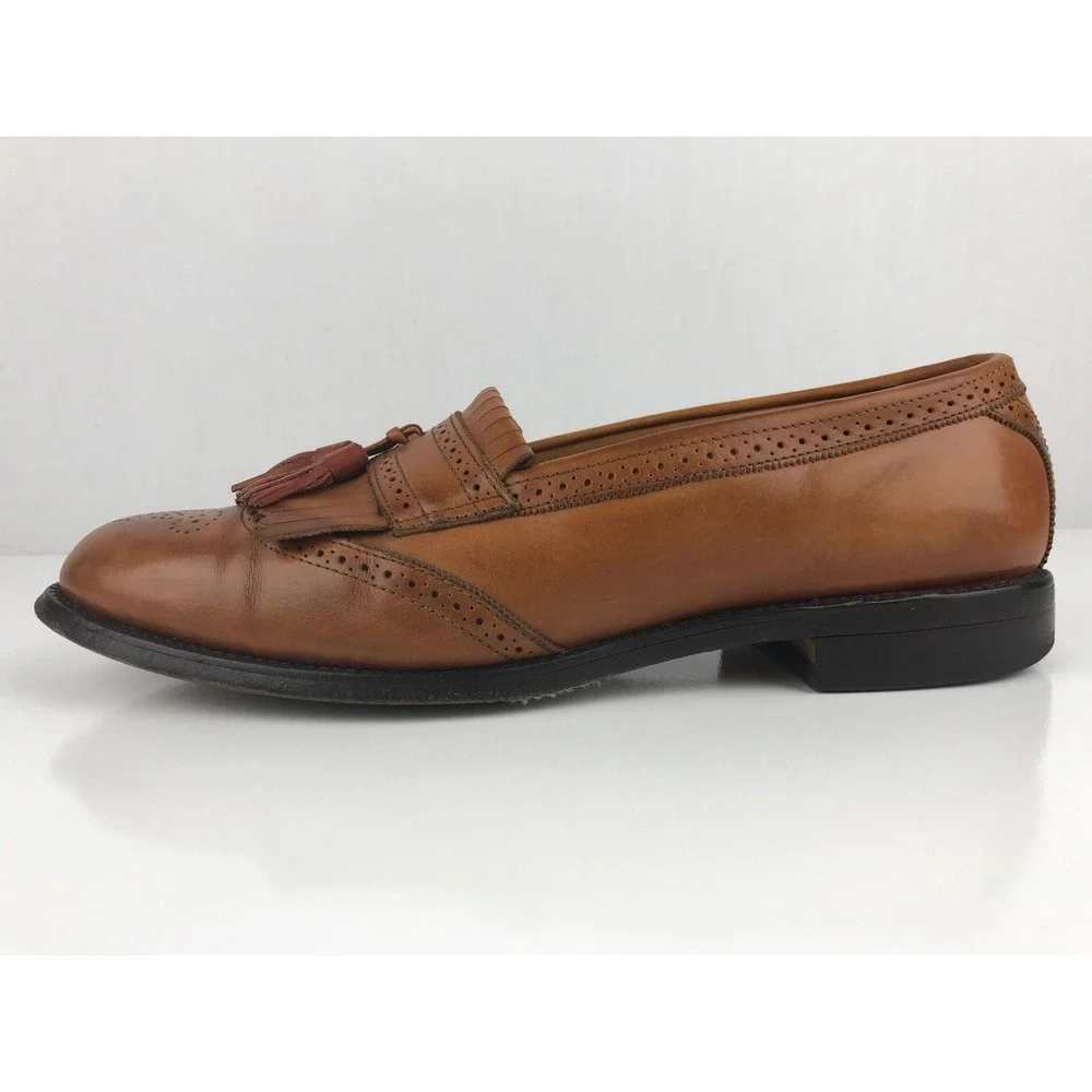 Allen Edmonds Bridgeton Loafers Mens Brown Leather‎ Tassel Kiltie Shoes 10 B